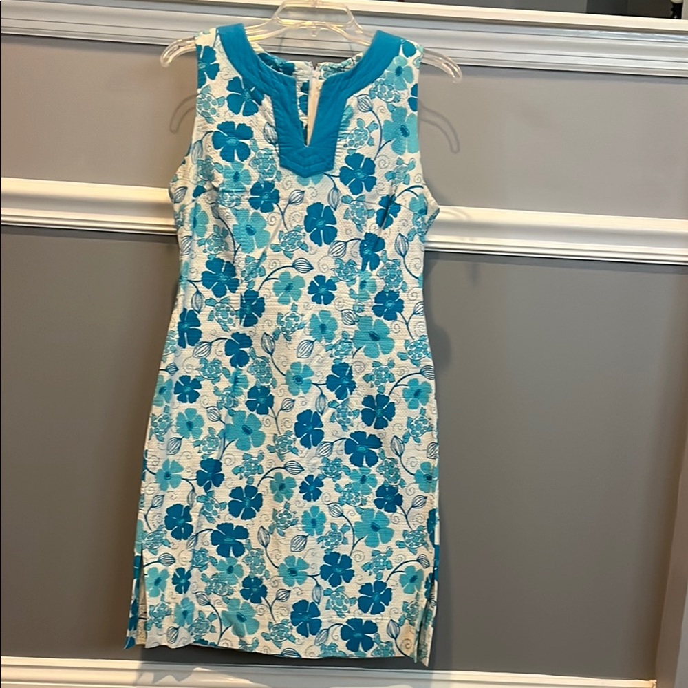Lilly Pulitzer Blue Sleeveless Sheath Mini Dress